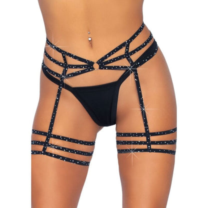 LEG AVENUE - RHINESTONE GARTER STRAPS ONE SIZE