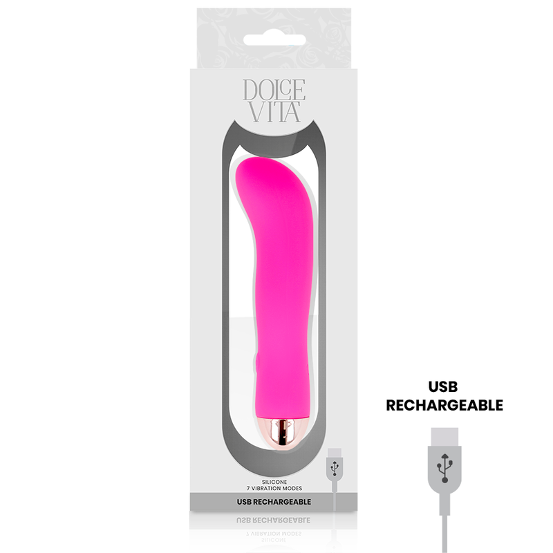 DOLCE VITA - VIBRADOR RECARGABLE DOS COLORES ROSA 7 VELOCIDADES