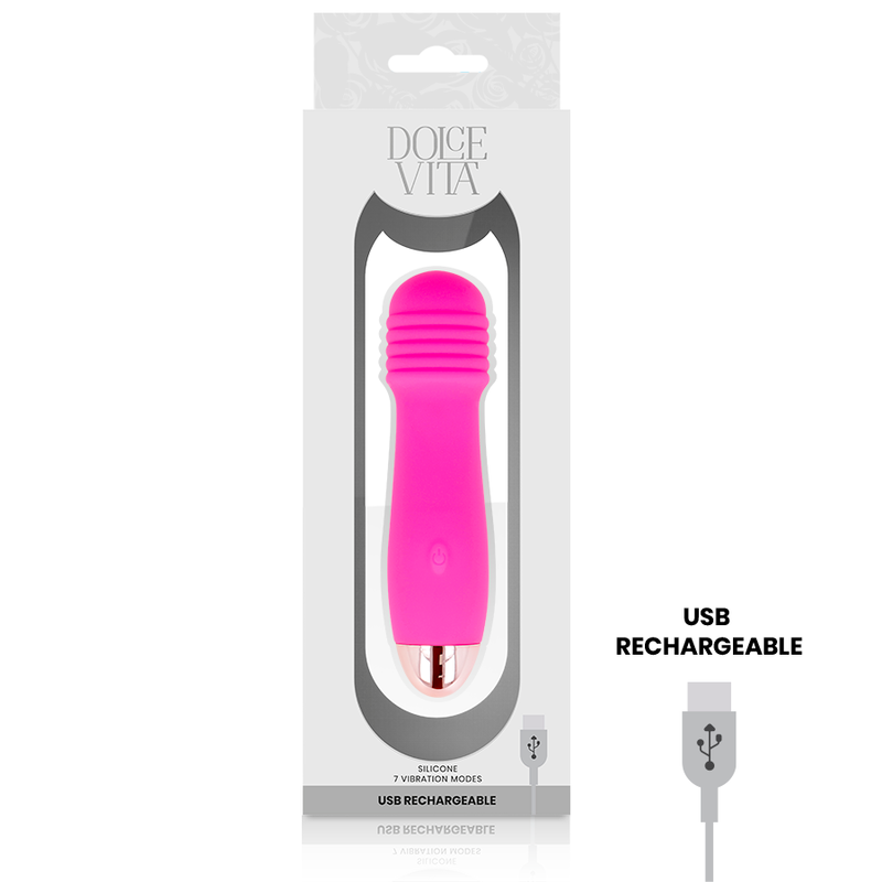 DOLCE VITA - VIBRADOR RECARGABLE TRES ROSA 7 VELOCIDADES