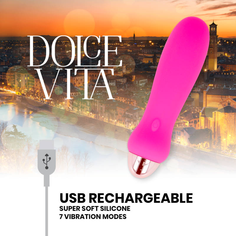 DOLCE VITA - VIBRADOR RECARGABLE FIVE PINK 7 VELOCIDADES