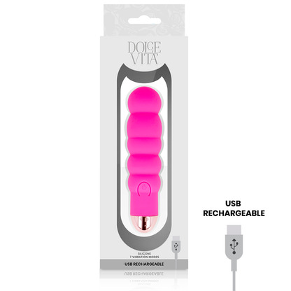 DOLCE VITA - RECHARGEABLE VIBRATOR SIX PINK 7 SPEEDS