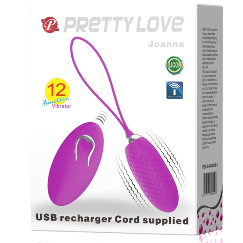 PRETTY LOVE - HUEVO VIBRADOR JOANNA CONTROL REMOTO 12 MODOS