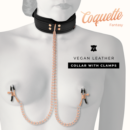 COQUETTE CHIC DESIRE - COLLAR FANTASY CON PINZA PARA PEZONES Y FORRO DE NEOPRENO