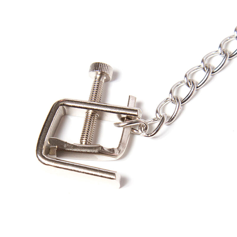 OHMAMA FETISH - METAL SCREW CLAMPS WITH CHAIN