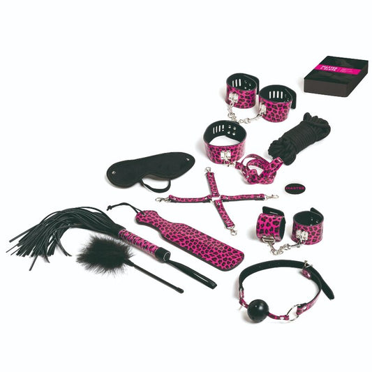 TEASE &amp; PLEASE - SET 13 ACCESORIOS BONDAGE MAGENTA