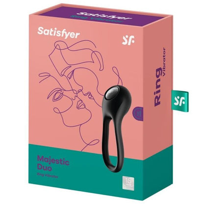 SATISFYER - ANILLO VIBRADOR MAJESTIC DUO NEGRO