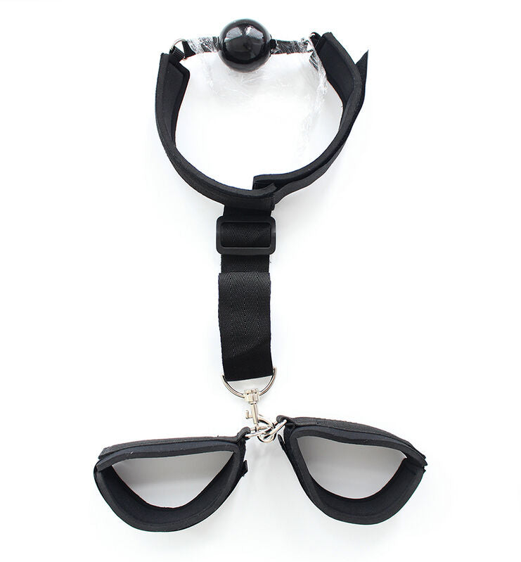 OHMAMA FETISH - FETISH NEOPRENE GAG WITH HAND CUFFS