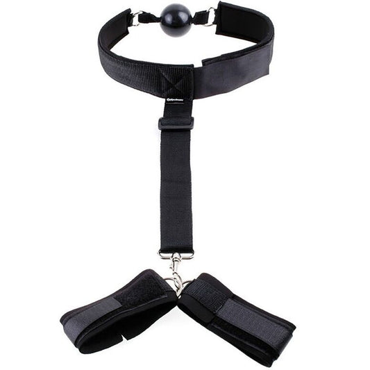 OHMAMA FETISH - FETISH NEOPRENE GAG WITH HAND CUFFS