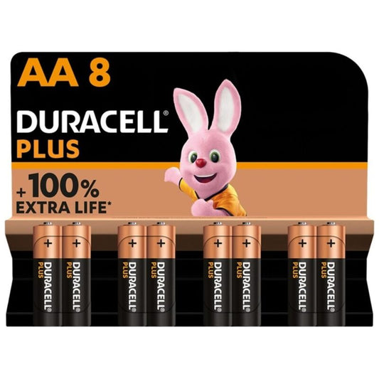 DURACELL - PLUS POWER 100 PILAS ALCALINAS AA LR6 8 UNIDADES