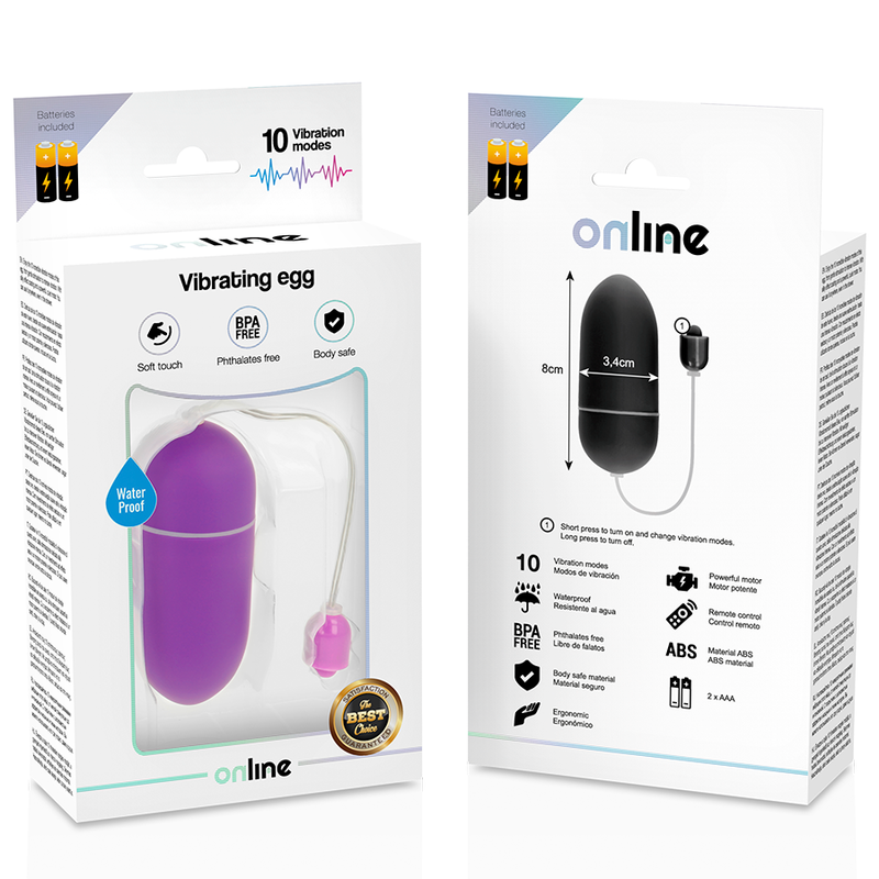 ONLINE - HUEVO VIBRADOR IMPERMEABLE MORADO