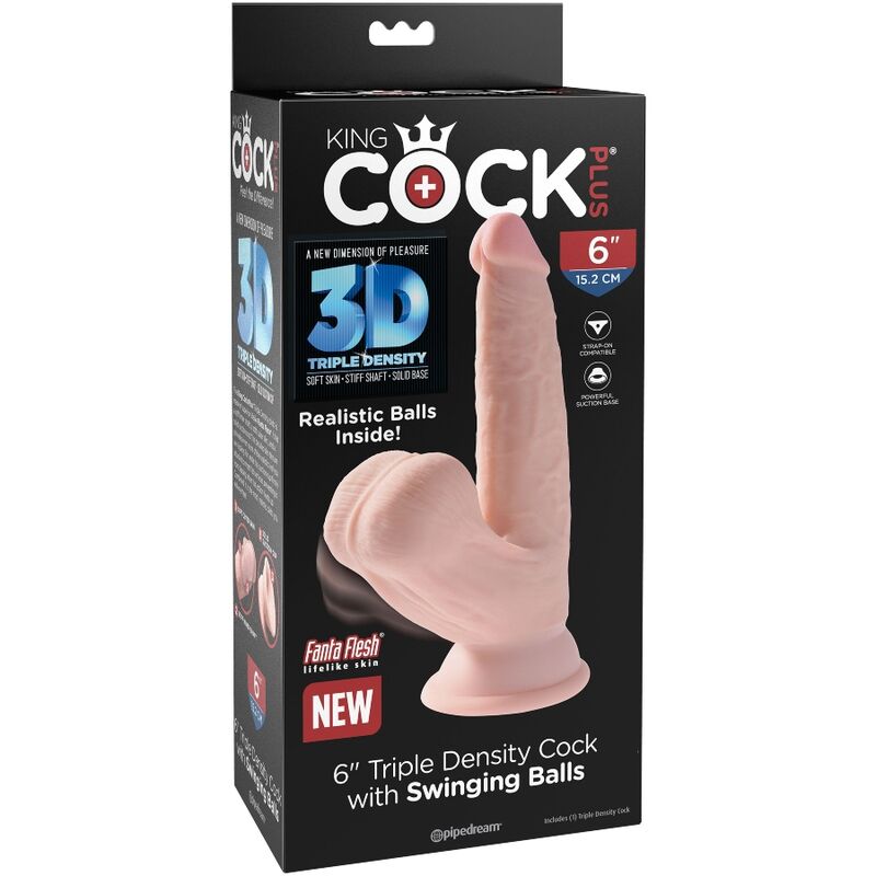 KING COCK - PLUS DILDO 3D BOLAS OSCILANTES 12,7 CM