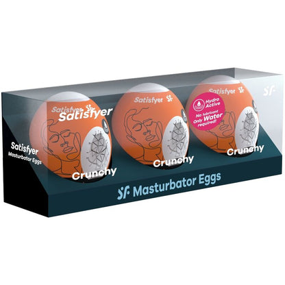 SATISFYER - 3 HUEVOS MASTURBADORES CRUJIENTES