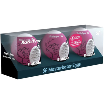 SATISFYER - 3 HUEVOS MASTURBADORES BURBUJA