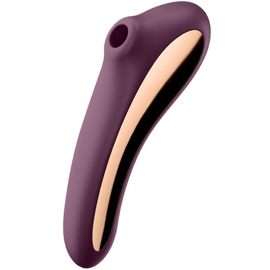 SATISFYER - VIBRADOR DUAL KISS AIR PULSE ROJO VINO