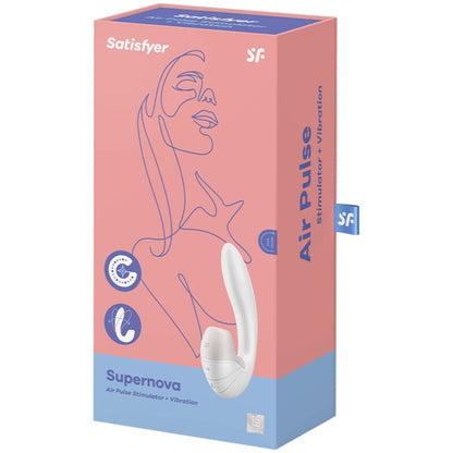 SATISFYER - ESTIMULADOR DE AIRE Y VIBRACIÓN SUPERNOVA BLANCO