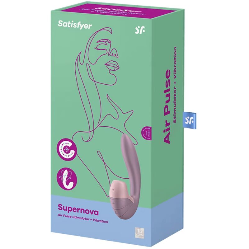 SATISFYER - ESTIMULADOR DE AIRE Y VIBRACIÓN SUPERNOVA BLANCO