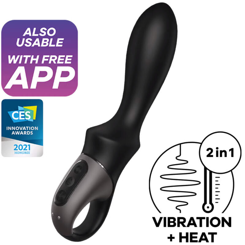 SATISFYER - VIBRADOR ANAL HEAT CLIMAX APP NEGRO