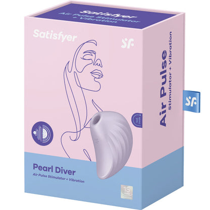 SATISFYER - ESTIMULADOR Y VIBRADOR DE PULSOS DE AIRE PEARL DIVER VERDE