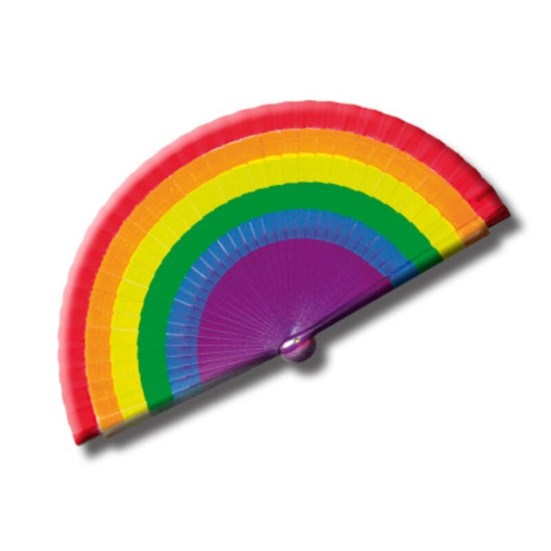 ABANICO DE MADERA CON BANDERA ORGULLO - LGBT