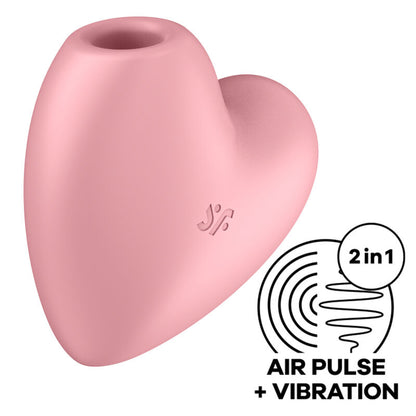 SATISFYER - ESTIMULADOR Y VIBRADOR CUTIE HEART AIR PULSE AZUL