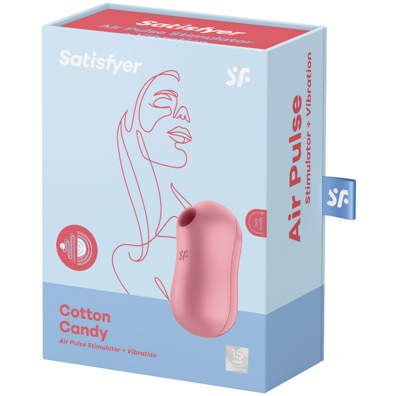 SATISFYER - ESTIMULADOR Y VIBRADOR DE PULSACIONES DE AIRE DE ALGODÓN DE AZÚCAR LILA