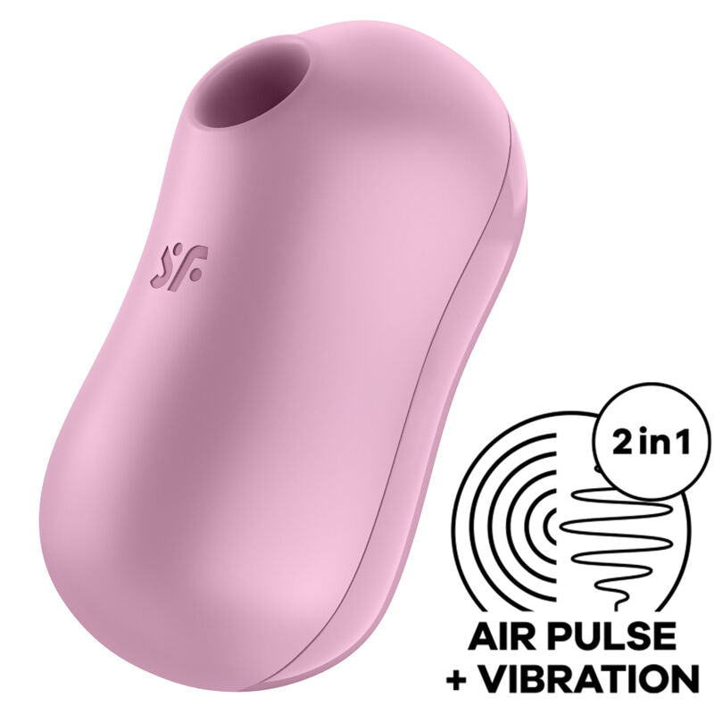 SATISFYER - ESTIMULADOR Y VIBRADOR DE PULSACIONES DE AIRE DE ALGODÓN DE AZÚCAR LILA