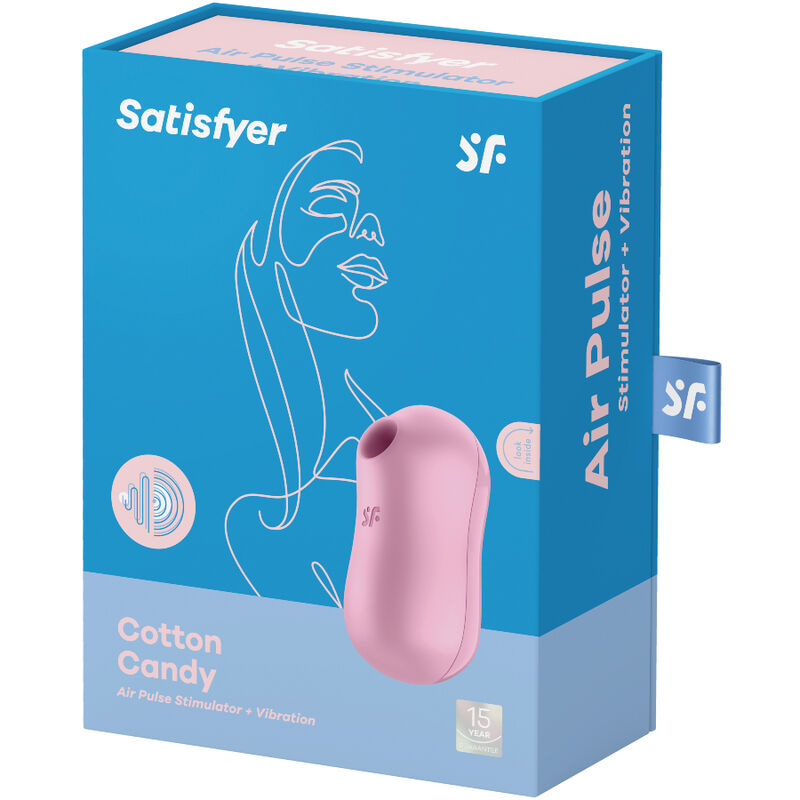 SATISFYER - ESTIMULADOR Y VIBRADOR DE PULSACIONES DE AIRE DE ALGODÓN DE AZÚCAR LILA