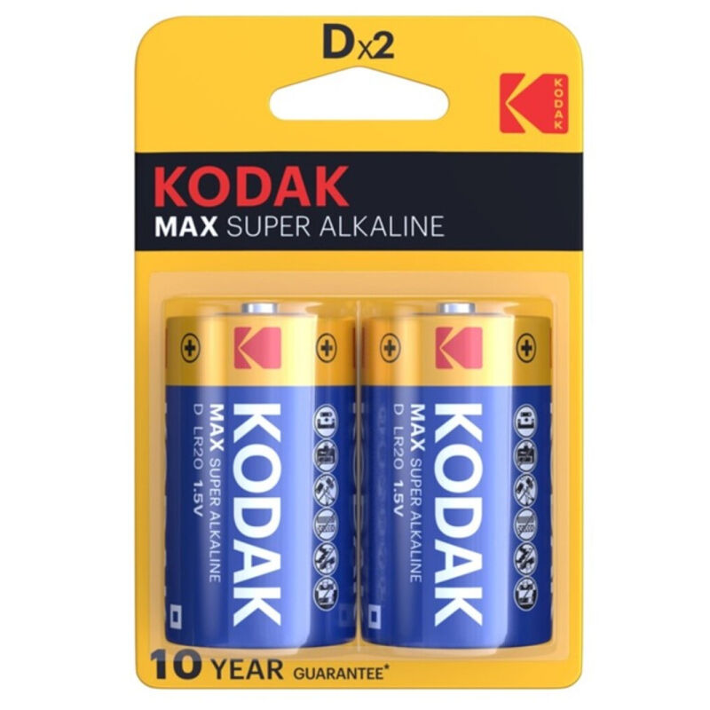 KODAK - PILA ALCALINA MAX D LR20 2 UNIDADES