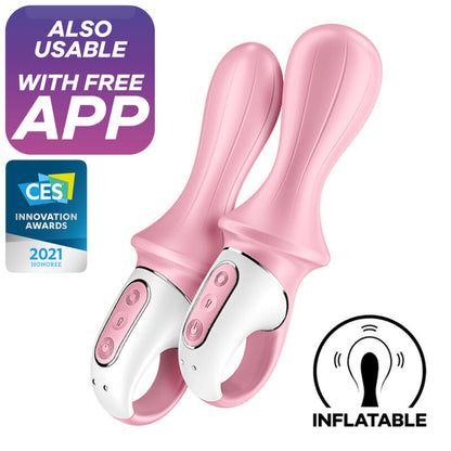 SATISFYER - VIBRADOR ANAL INFLABLE AIR PUMP BOOTY 5+ ROSA