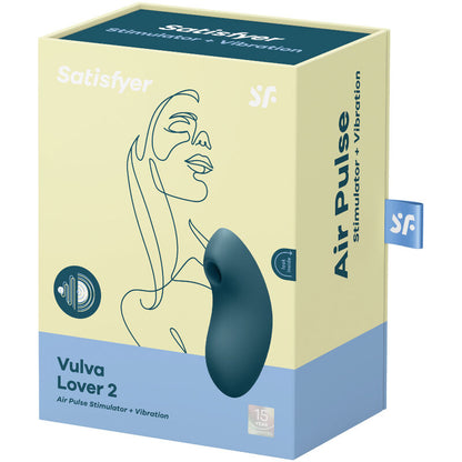 SATISFYER - ESTIMULADOR Y VIBRADOR DE PULSOS DE AIRE VULVA LOVER 2 AZUL