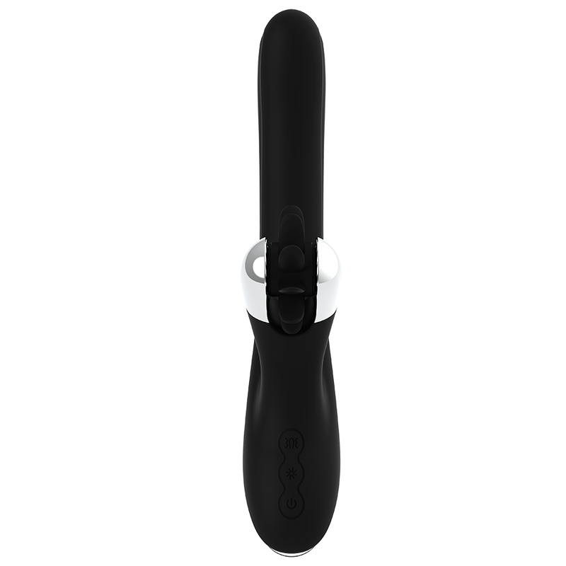 VIBRADOR ROTANTE BUNNY STORM DE NEGRO Y PLATA