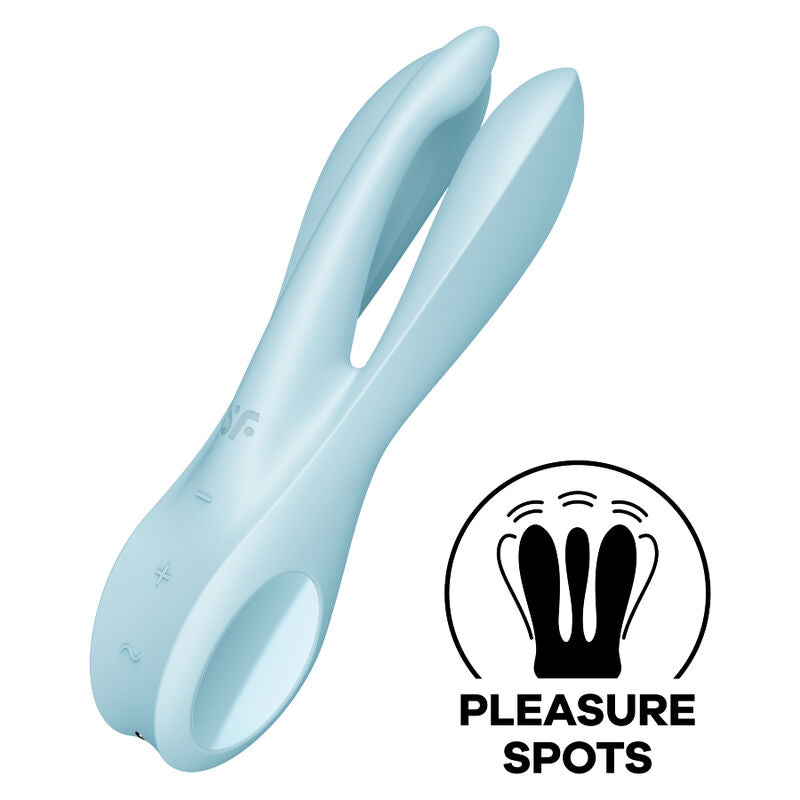 SATISFYER - TRES VIBRADORES AZULES