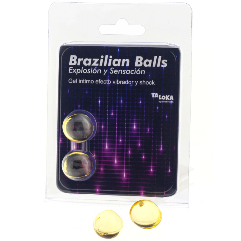 TALOKA - 2 BOLAS BRASILEÑAS VIBRADORAS Y EFECTO SHOCK GEL EXCITANTE