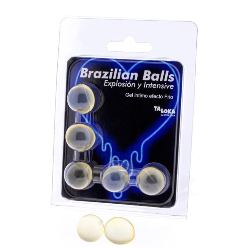 TALOKA - 5 BOLAS BRASILEÑAS GEL EXCITANTE EFECTO FRÍO Y VIBRACIÓN