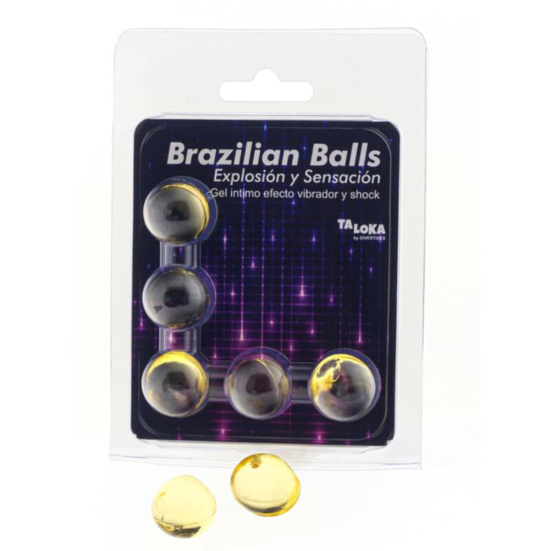 TALOKA - 5 BOLAS BRASILEÑAS GEL EXCITANTE CON VIBRACIÓN Y EFECTO SHOCK