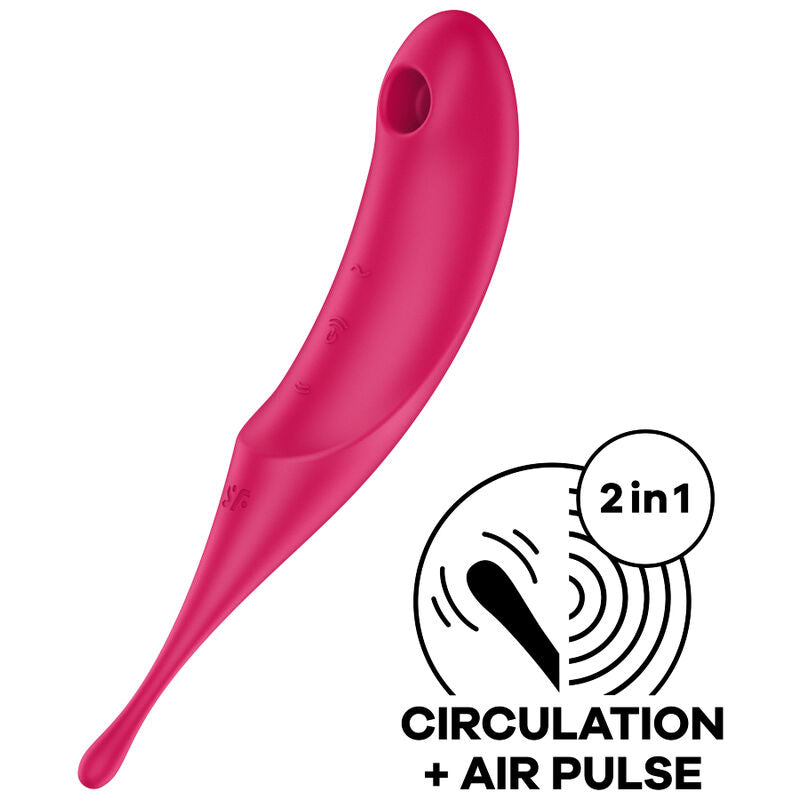 SATISFYER - ESTIMULADOR Y VIBRADOR TWIRLING PRO AIR PULSE ROJO