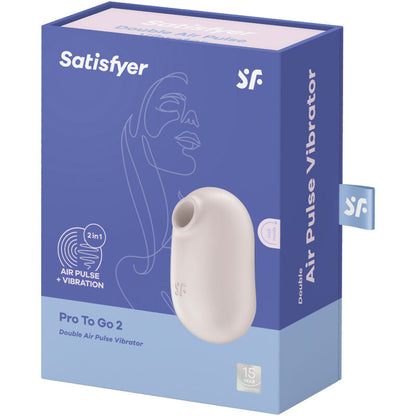 SATISFYER - PRO TO GO 2 ESTIMULADOR Y VIBRADOR DOBLE DE AIRE VIOLETA