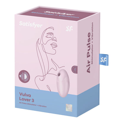 SATISFYER - ESTIMULADOR Y VIBRADOR DE 3 PULSOS DE AIRE VULVA LOVER NEGRO