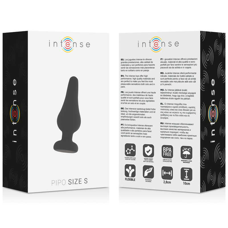 INTENSE - PLUG ANAL PIPO S SILICONA NEGRO 9,8 CM