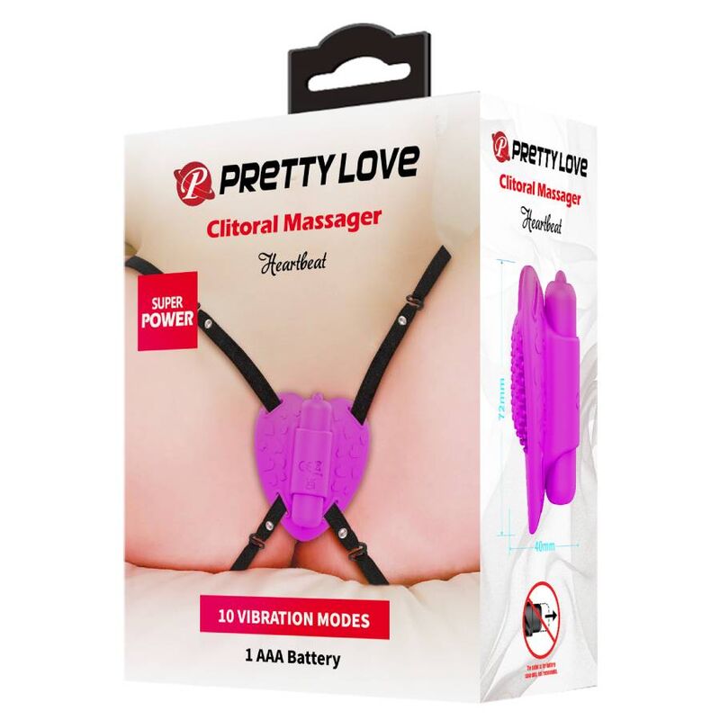 PRETTY LOVE - MASAJEADOR DE CLÍTORIS HEARTBEAT 10 MODOS DE VIBRACIÓN MORADO