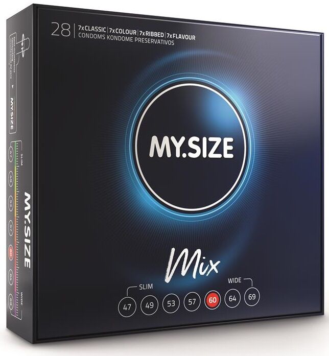 MY SIZE - CONDONES MIXTOS 60 MM 28 UNIDADES