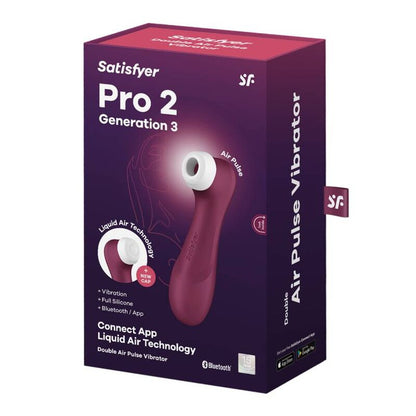 SATISFYER - PRO 2 GENERACIÓN 3 VINO ROJO BLUETOOTH Y APP