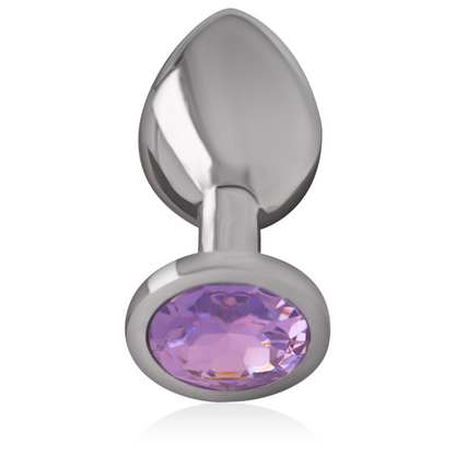 INTENSE - PLUG ANAL DE METAL ALUMINIO CON CRISTAL VIOLETA TALLA M