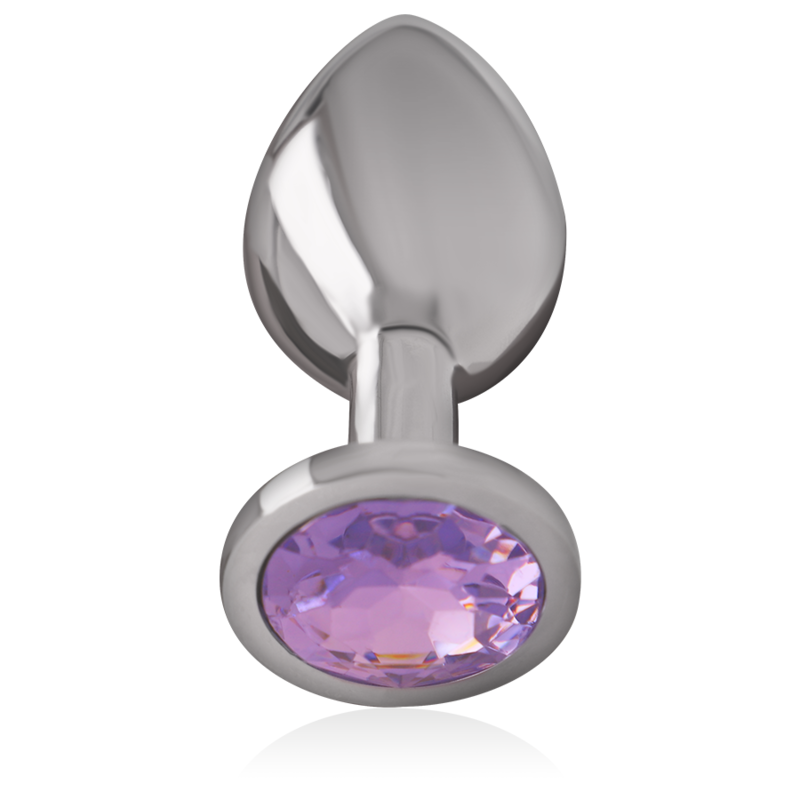 INTENSE - PLUG ANAL DE METAL ALUMINIO CON CRISTAL VIOLETA TALLA L