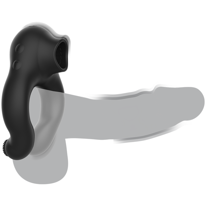 BLACK&amp;SILVER - ANILLO VIBRADOR SILICONA 3 MOTORES RECARGABLE NEGRO