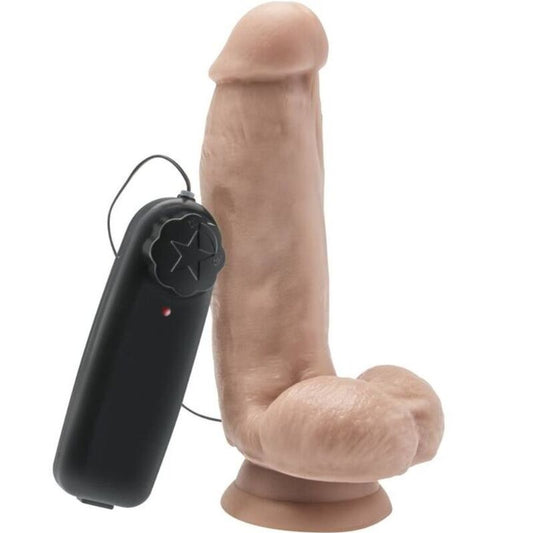 GET REAL - DILDO 12 CM CON BOLAS VIBRADOR PIEL