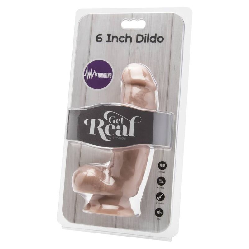 GET REAL - DILDO 12 CM CON BOLAS VIBRADOR PIEL