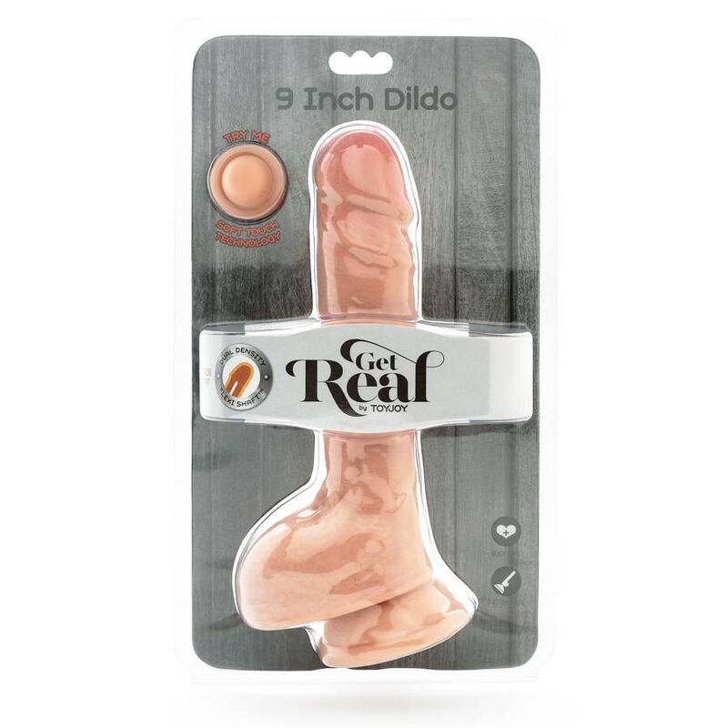 GET REAL - DUAL DENSITY DILDO 25,5 CM BALLS SKIN