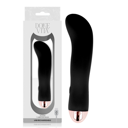 DOLCE VITA - VIBRADOR RECARGABLE DOS NEGRO 7 VELOCIDADES