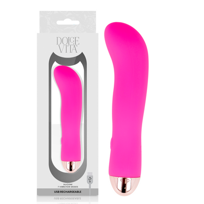 DOLCE VITA - VIBRADOR RECARGABLE DOS COLORES ROSA 7 VELOCIDADES